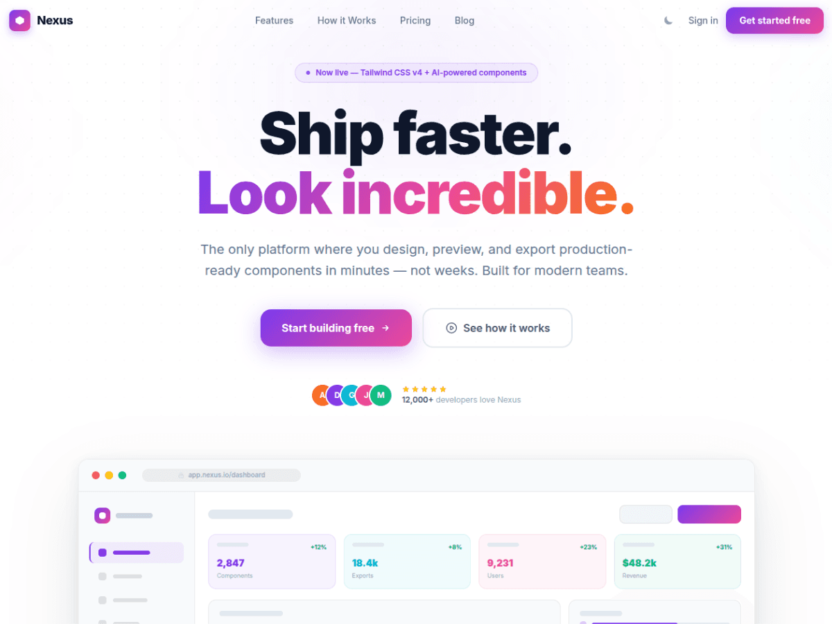 Cinematic SaaS Website System - Nexus Theme screenshot 1
